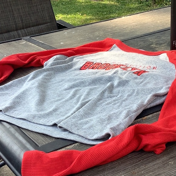 “Limeted edition Brooklyn “ Red and grey long sleeve tee - Picture 3 of 5